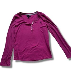 Tommy Hilfiger Pink Long Sleeve Top Button Up Large